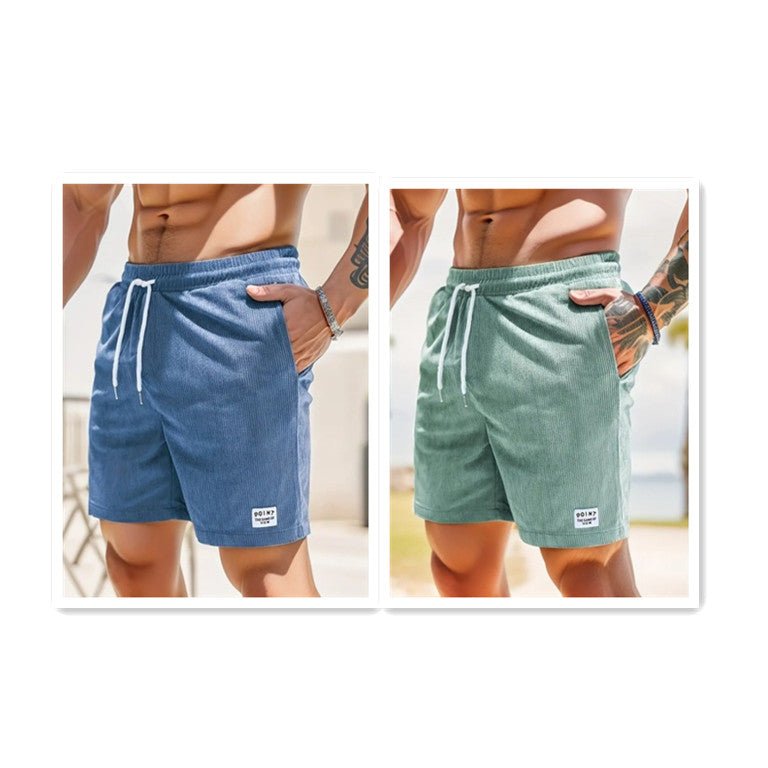 Lace-up Drawstring Shorts Summer Corduroy Sports Short Pants Mens Clothing What Else You Got?