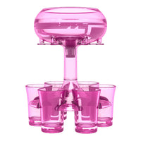 6-Shot Glass Dispenser – Party Drink Serving Stand with Glasses