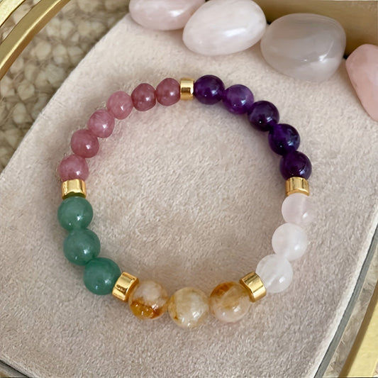 Natural Stone Crystal Bracelet – Citrine, Dongling Stone & Malachite (Unisex) What Else You Got?