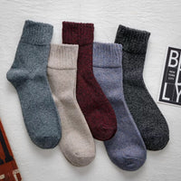 Men's Warm Wool Thermal Socks - Winter Vintage Style (5 Pairs)