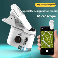 Phone Clip-On Microscope 60x Magnification with LED Light – Portable Pocket Microscope for Kids & Adults