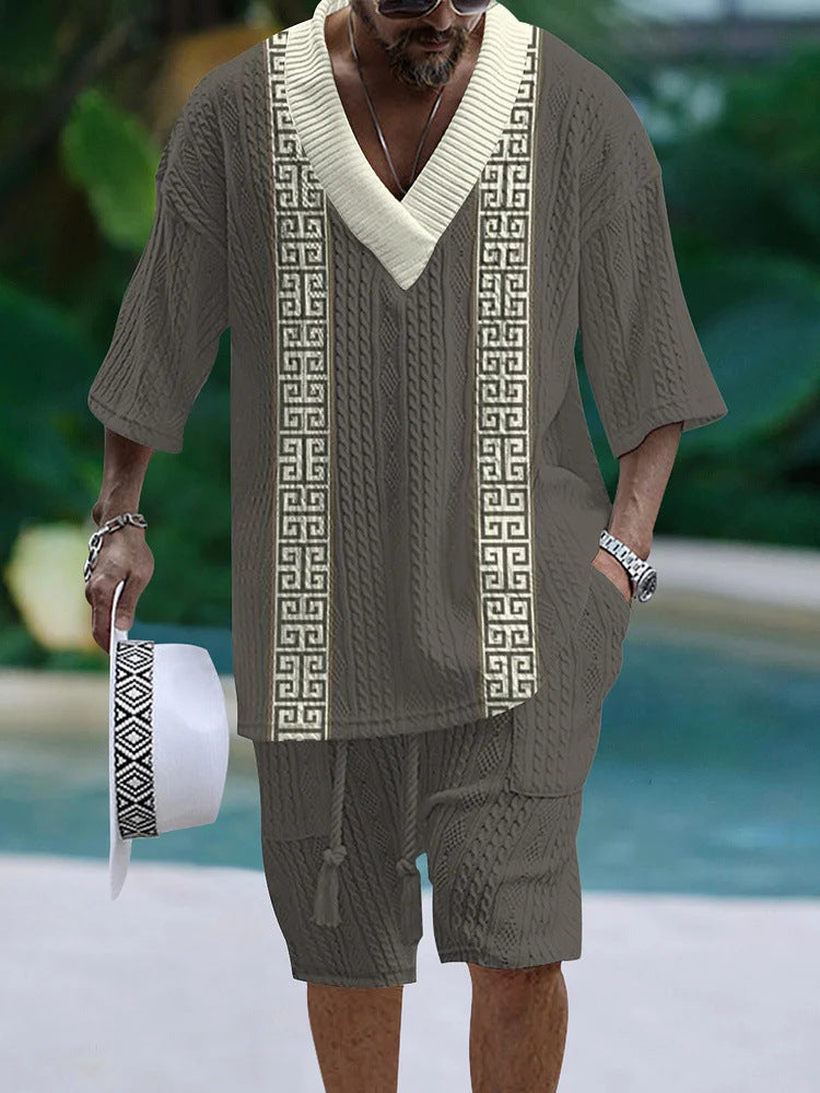 Loose Casual Short Sleeve Two‑Piece Suit – Summer Top & Shorts Set (Polyester, S–4XL) What Else You Got?