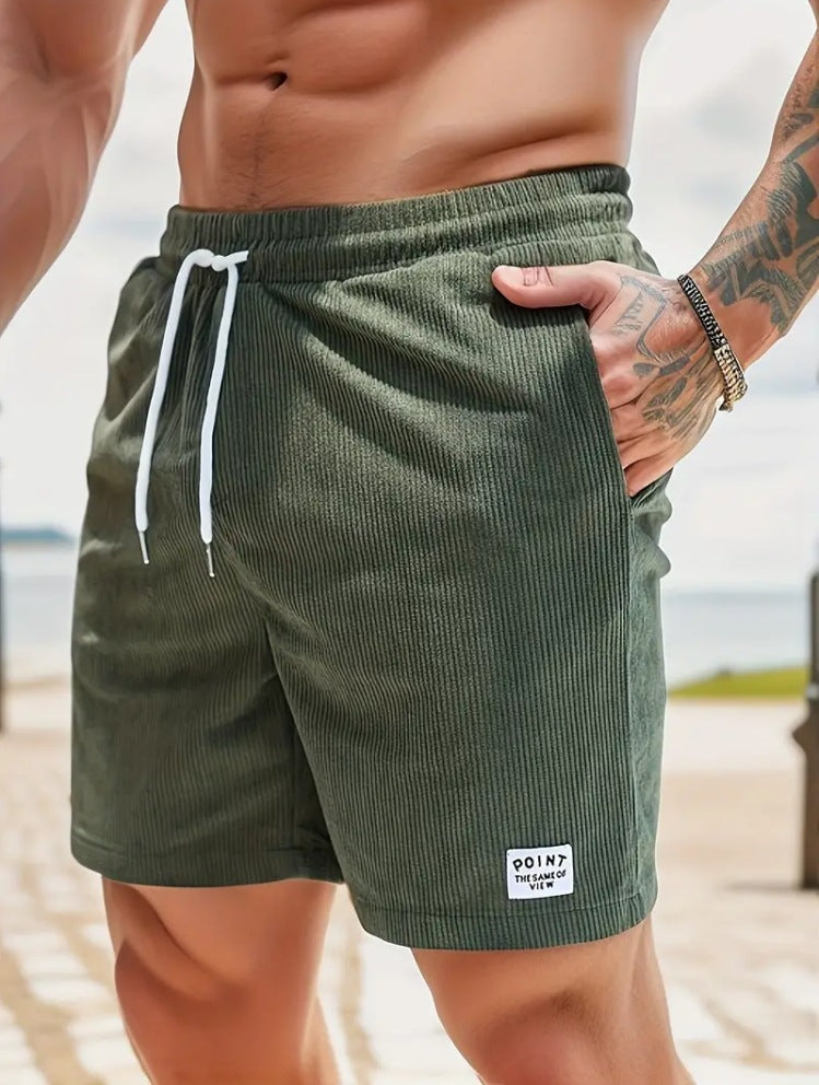 Lace-up Drawstring Shorts Summer Corduroy Sports Short Pants Mens Clothing What Else You Got?
