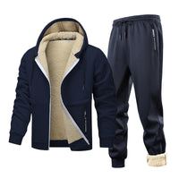 Men’s Cozy Fleece Hoodie & Jacket Set – Warm Casual Wear for Everyday & Outdoor