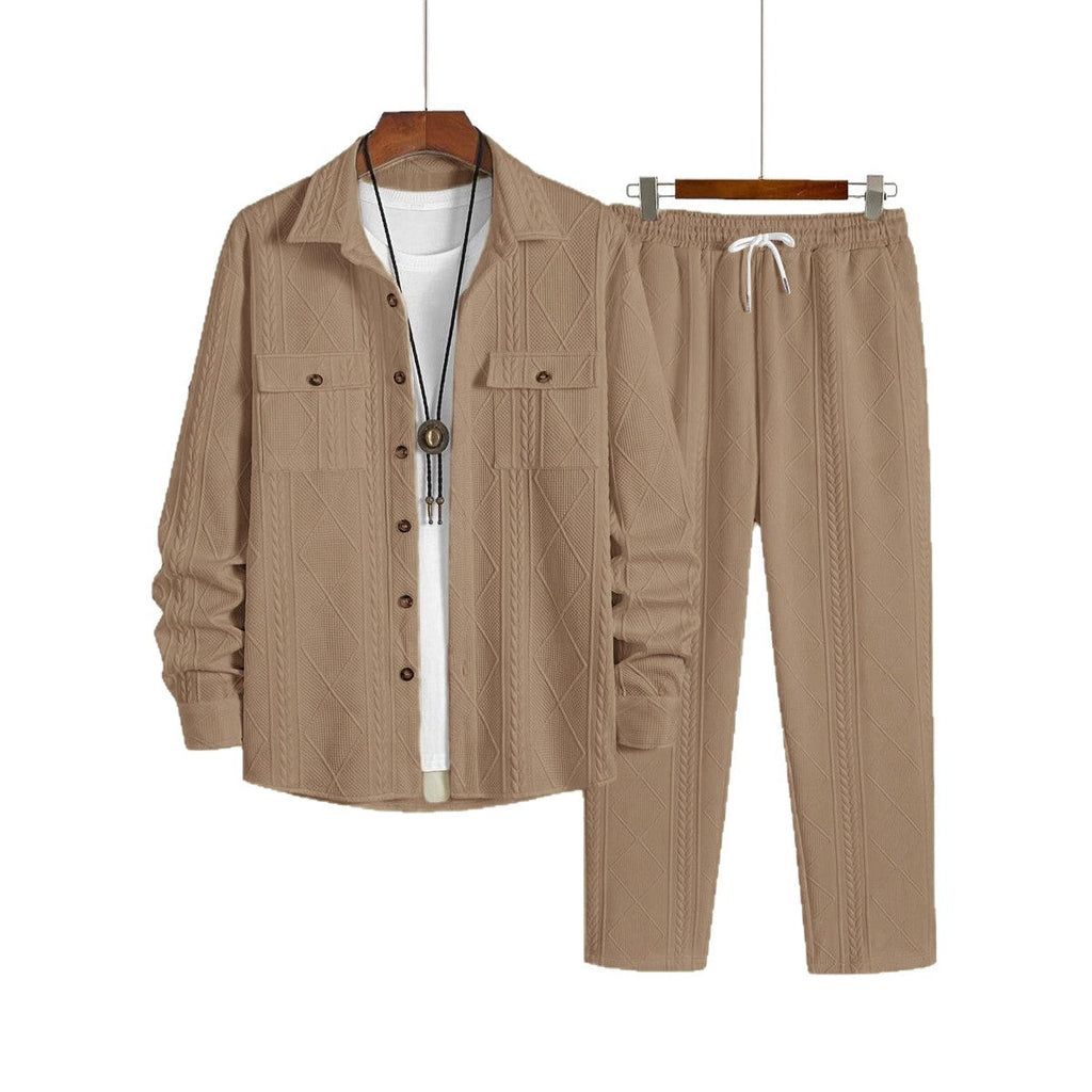 Men's Solid-Colored Casual Simple Loose Set With Lapel What Else You Got?