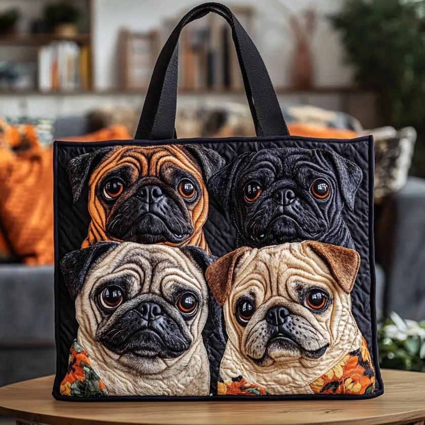300g Canvas Dog-Printed Tote And Shoulder Bag What Else You Got?