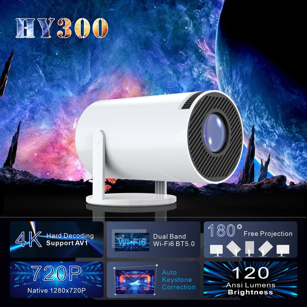 Mini Smart Projector – Portable 130” HD Display | Auto Keystone, WiFi, Bluetooth | Perfect for Bedroom Movie Nights What Else You Got?