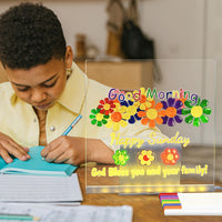 Glowing Faith Message Board - USB LED Acrylic Drawing Board with Stand & Night Light