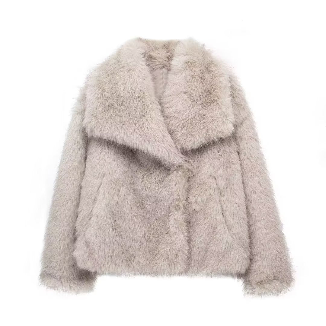 Fluffy Warm Plush Lapel Coat What Else You Got?
