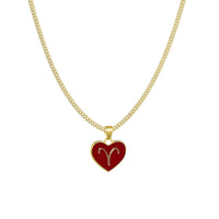 Fashion Color Zodiac Peach Heart Alloy Necklace