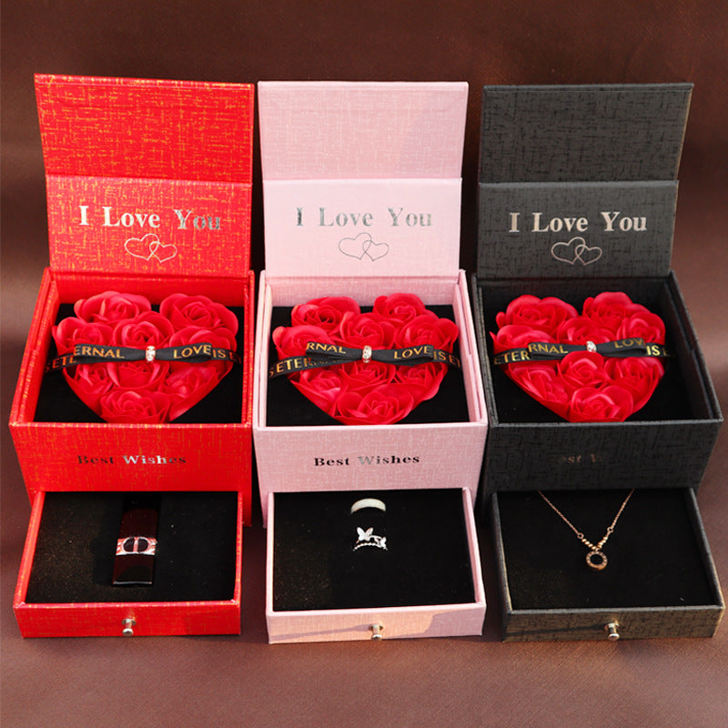 Elegant Double Life Rose Jewelry Gift Box Set - Perfect for Christian Gifts