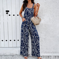 Graceful & Stylish Square Neck Jumpsuit with Pockets - Effortless Spring/Summer Fashion for Women