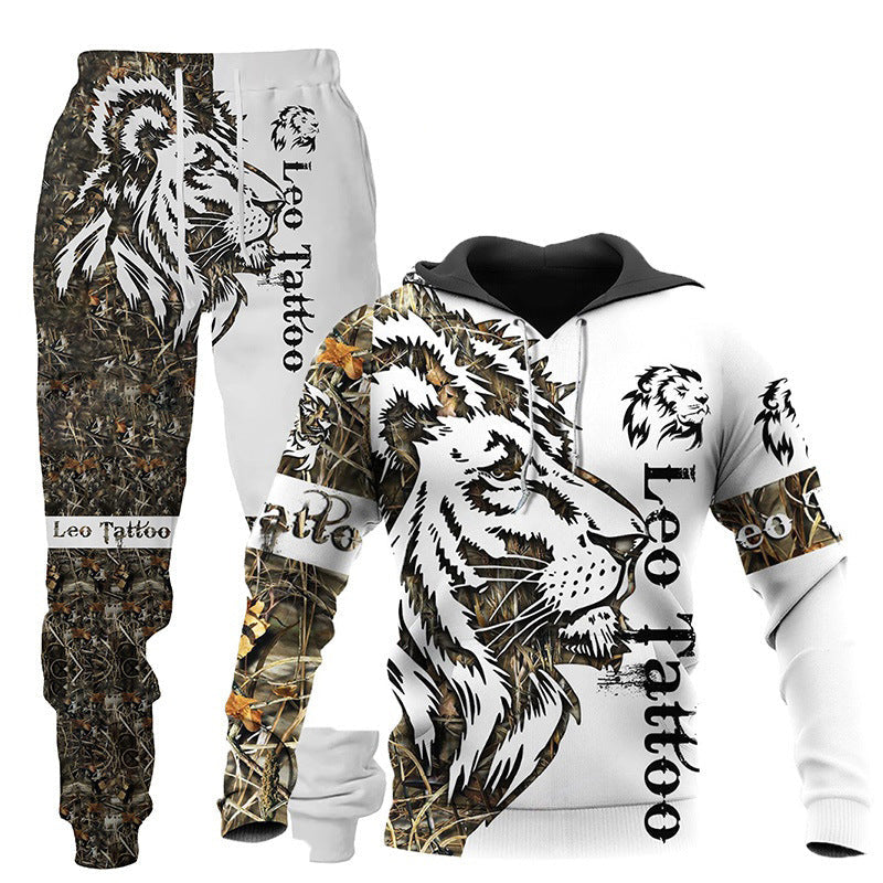 3D Wolf Print Tracksuit – Hooded Two‑Piece Jogging Set (Spring/Autumn Sportswear) What Else You Got?