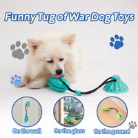 Dog Pull Rope Toy with Suction Cup – TPR Interactive Treat Dispenser & Chew Toy