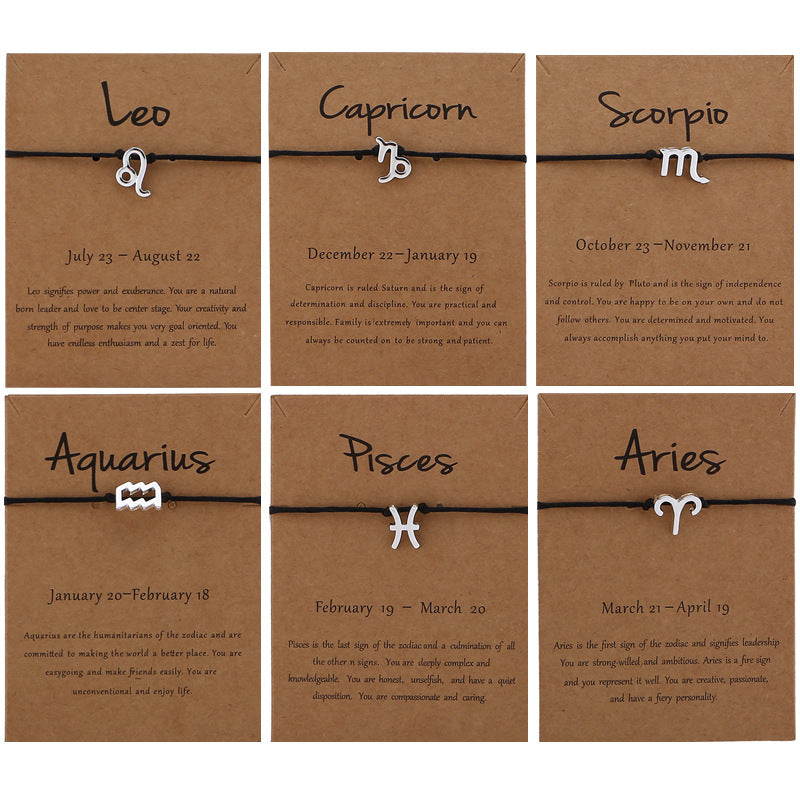 12 Constellation Zodiac Sign Rope Bracelet Adjustable Couple Bracelets What Else You Got?