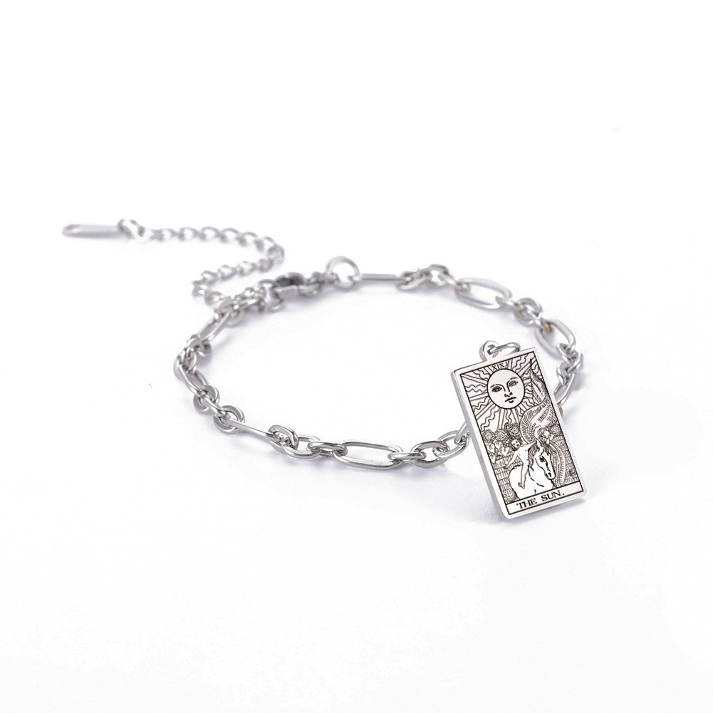12 Tarot Card Charm Bracelet – Mystical Long Oval Link Chain Fashion Jewelry for Women What Else You Got?