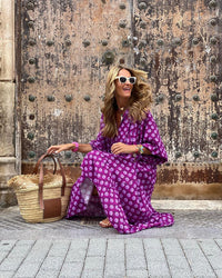 Women's Vintage Printed Bohemian Dress – Flowy Summer Dress