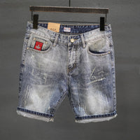 Vintage Denim Cropped Pants - Light Blue Retro Style with Cozy Fuzzy Hems