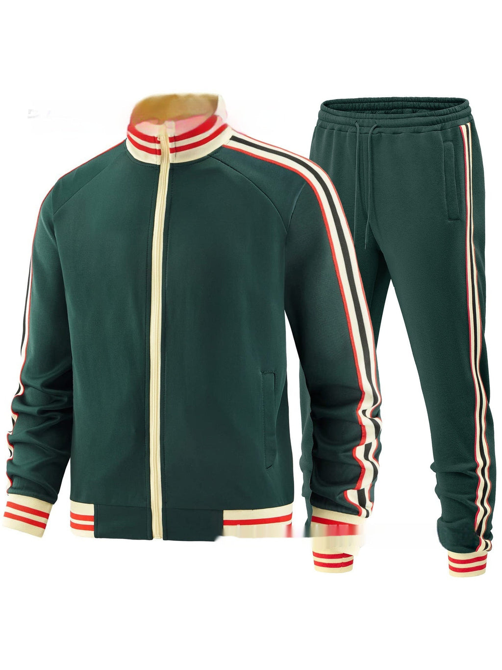 Men's Casual Sports Suit Color Matching Two-piece Set What Else You Got?