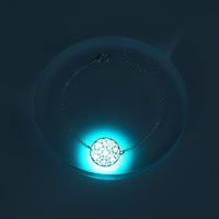 Glow-in-the-Dark Heart Bracelet - Silver Round with Textured Design