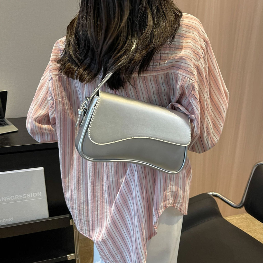 Women’s Flap‑Top Magnetic‑Clip Shoulder Bag – Street Fashion PU Leather Double‑Strap Purse What Else You Got?