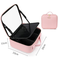 Divine Glow Smart LED Cosmetic Case - Full-Screen Mirror & Portable Makeup Organizer (12