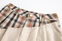 Men's Patchwork Cropped Pants – Colorblock Workwear Style Fifth-Length Pants