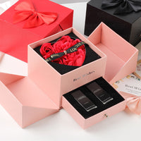 Elegant Double Life Rose Jewelry Gift Box Set - Perfect for Christian Gifts