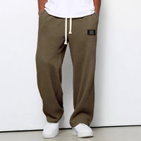 Cozy & Stylish Waffle Knit Men's Casual Pants with Drawstring & Pockets - Breathable, Loose Fit Trousers for All-Day Comfort