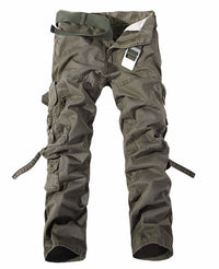 Men's Multi-Pocket Cargo Pants - Durable & Stylish Washed Cargo Trousers - Perfect for Outdoor & Workwear