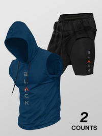 Men's Hooded Tank Top & Shorts Running Set
