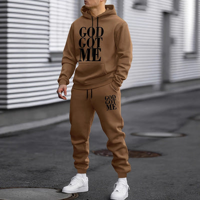 Men's Casual Sporty Hoodie & Pants Set – Comfortable Two-Piece Tracksuit