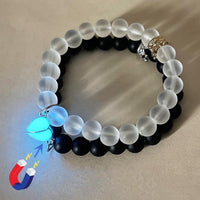 Handmade Crown Beaded Couple Bracelets – Glow-in-the-Dark Matching Set