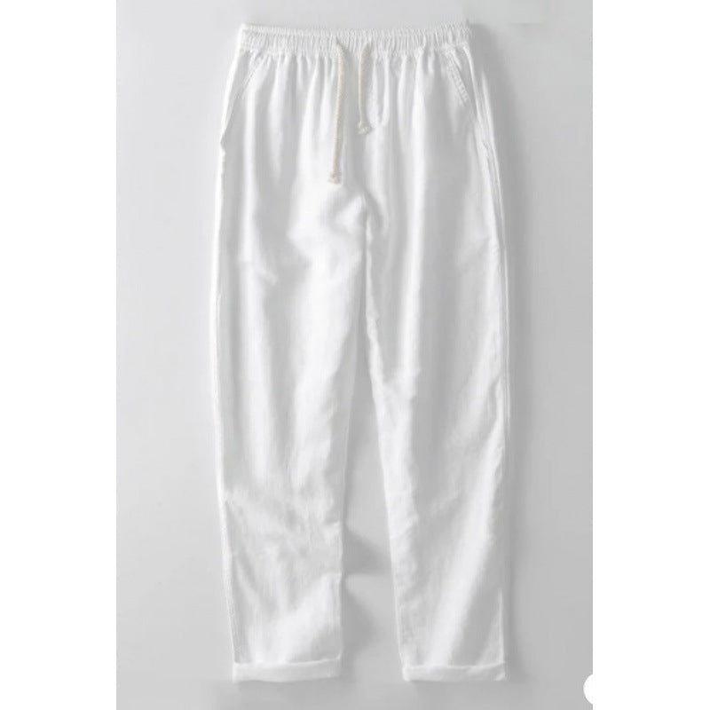 Men's Stand Collar Versatile Slim Cotton And Linen Casual Pants What Else You Got?