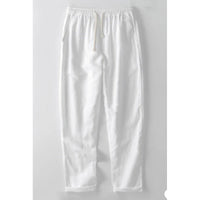 Men's Breathable Cotton Linen Casual Pants – Stand Collar Trousers for Office & Everyday Style