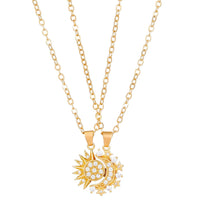 Sun & Moon Magnetic Couple Necklace Set - Unity & Love Symbol Pendant Gifts for Her & Him