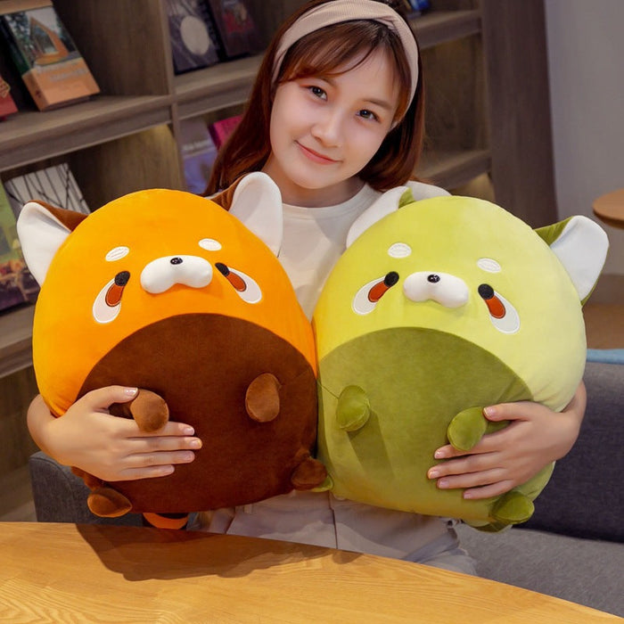 Adorable Round Roll Raccoon Plush Pillow – Soft & Cuddly in 2 Sizes & Colors