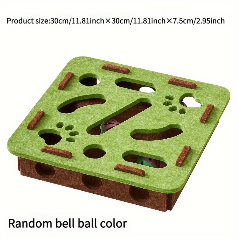 Interactive Cat Puzzle Toy With Maze Tunnel, Bell Ball & Pathways - No Batteries Needed, Durable Felt Construction - Mental Stimulation & Hunting Exercise For Indoor Cats - Pet Exercise Toy For All Br What Else You Got?