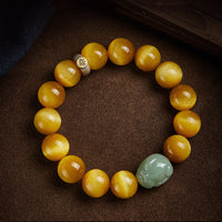 Hetian Jade Pixiu Zodiac Bracelet – Feng Shui Wealth & Protection Charm for All 12 Zodiac Signs