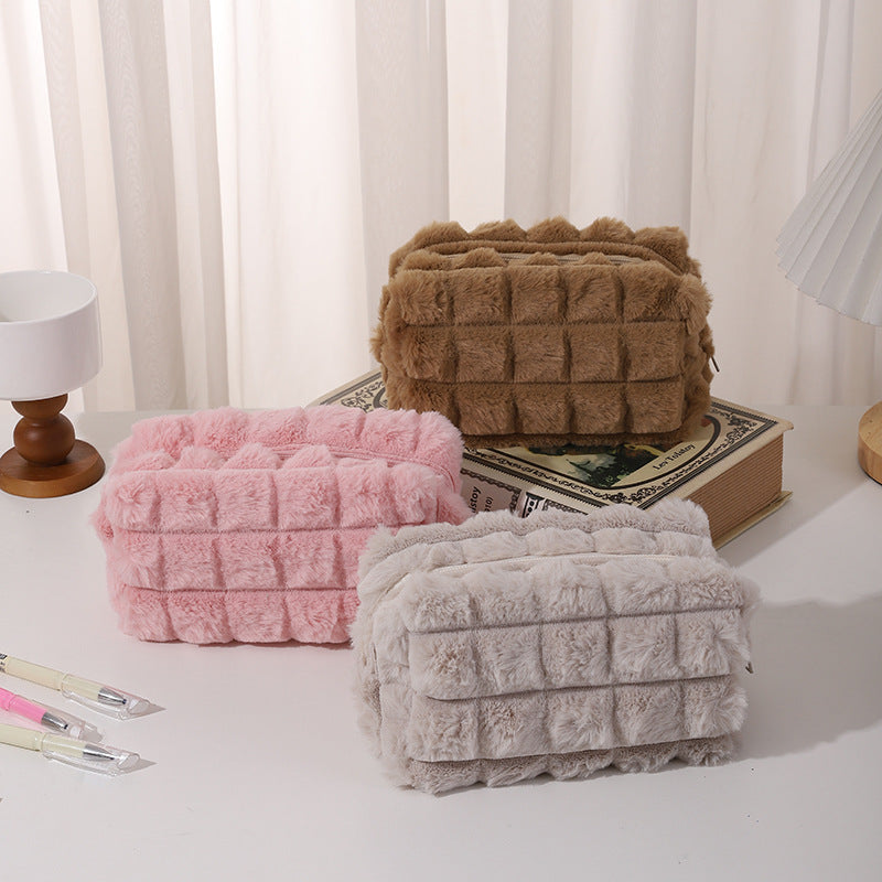 Plush Maillard‑Style Pencil Case – Soft Korean‑Style Stationery Pouch for Students What Else You Got?