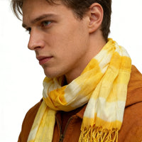 2pcs Sunshine Boho Scarf - Sunny Yellow Floral Pattern Printed Scarf