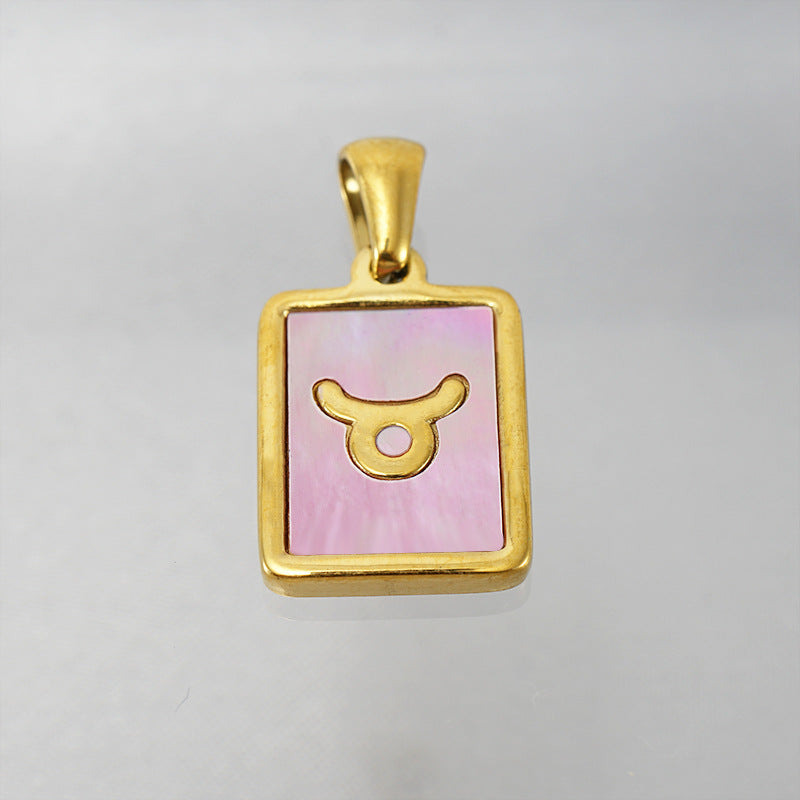 Stainless Steel Square Shell Zodiac Necklace What Else You Got?
