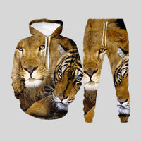 Men’s 3D Digital Print Tracksuit – Hooded Pullover & Trousers S–6XL