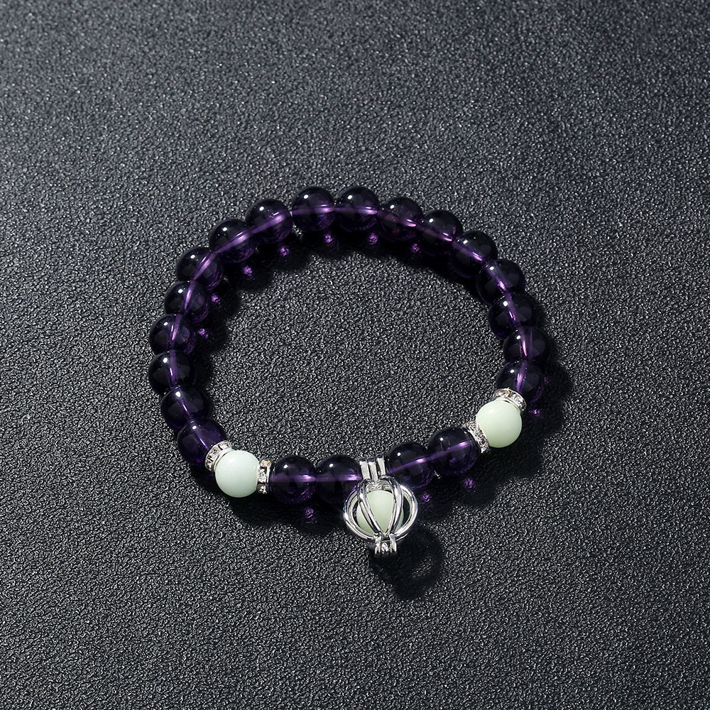 Purple Luminous Pumpkin Bracelet – Glow‑in‑the‑Dark Glass Bead Charm What Else You Got?