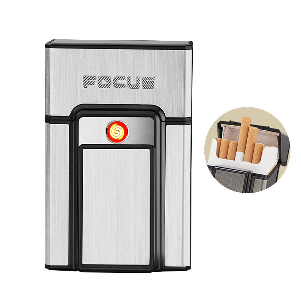 Rechargeable Metal Cigarette Case with Built‑In Lighter – Brushed Gold, Silver & Black What Else You Got?
