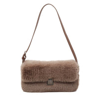 Plush Retro Underarm Bag – Soft PU Shoulder Purse for Women