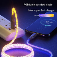 Vibrant RGB Charging Cable - Magic Color Gradient Tech Accessory
