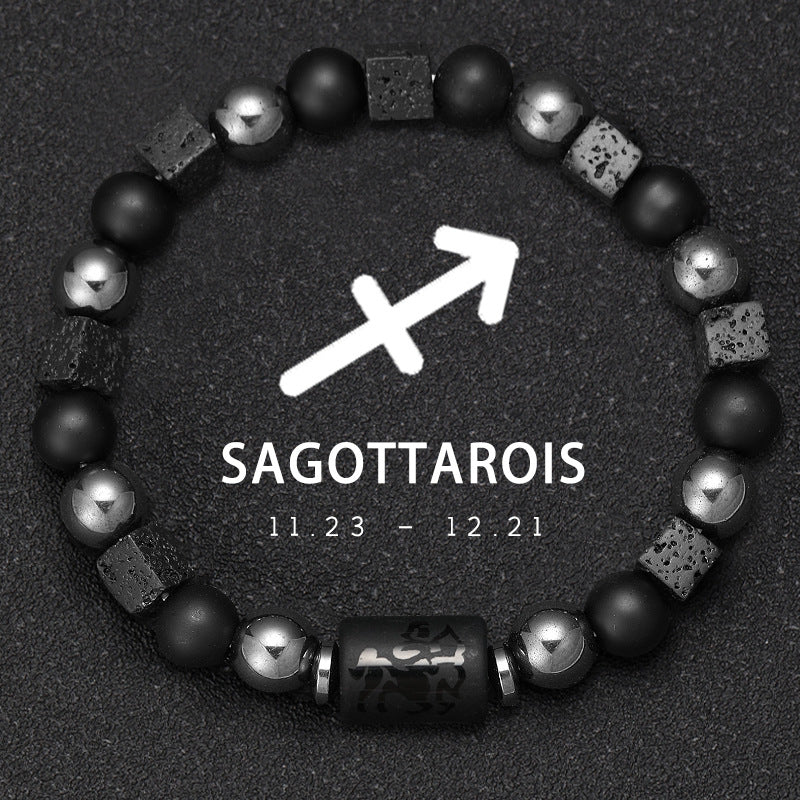 Twelve Zodiac Bracelet Couples Volcanic Stone Handmade Beaded Bracelet Accessory What Else You Got?