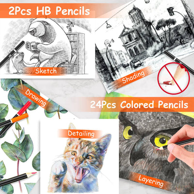 140-Piece Premium Art Supplies Set in Elegant Wooden Box - Perfect Gift for Artists & Kids