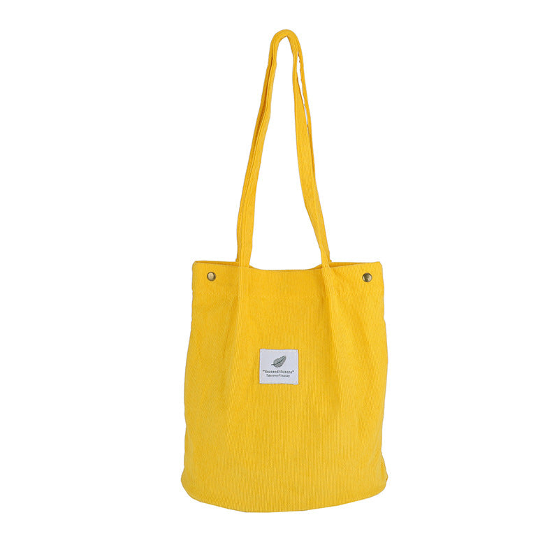 Artistic Corduroy Streetwear Bucket Bag with Laptop Compartment What Else You Got?